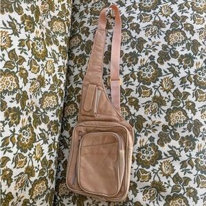 Tan Leather Crossbody Bag